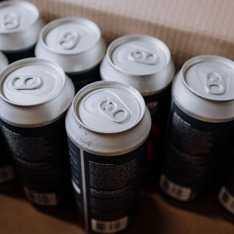 Latas de cerveza lager heladas